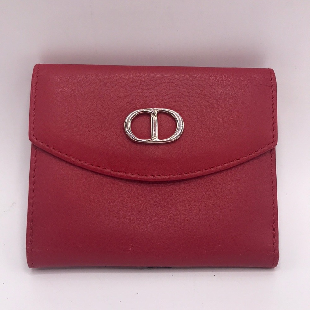 Christian Dior Red Leather Wallet